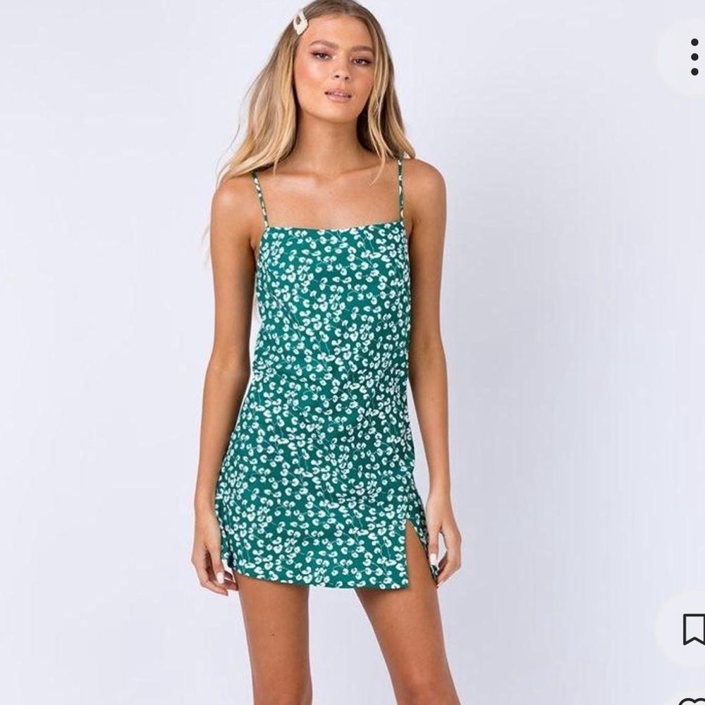 Princess Polly Green White Floral Mini Slip Dress US‎ 4